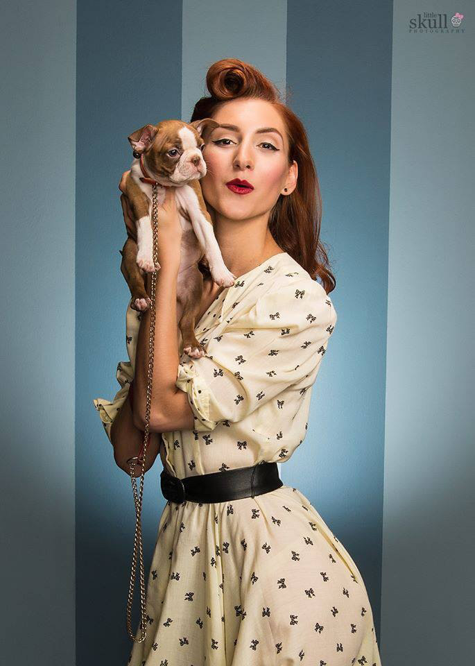 Fashion Little Skull Photography Pinup Birthday Puppy